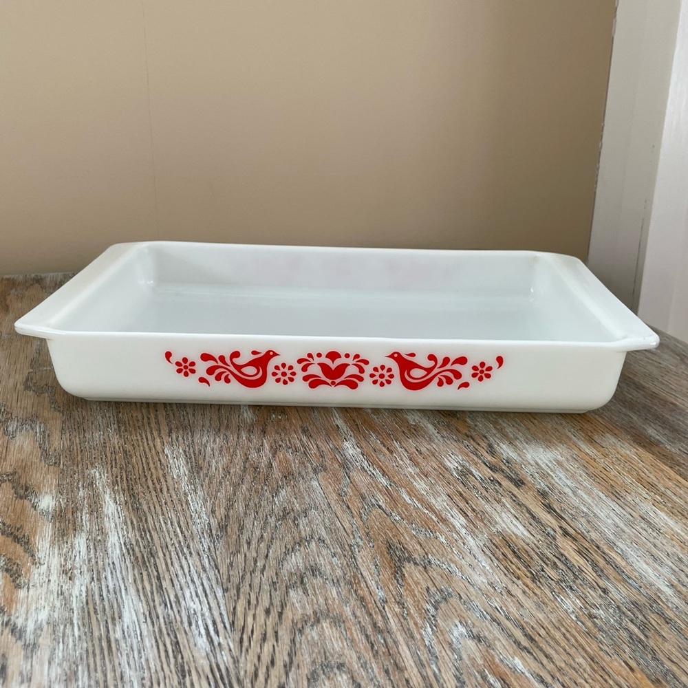 Vintage Pyrex Friendship Red Birds Lasagna Pan❤️ - Picture 8 of 16